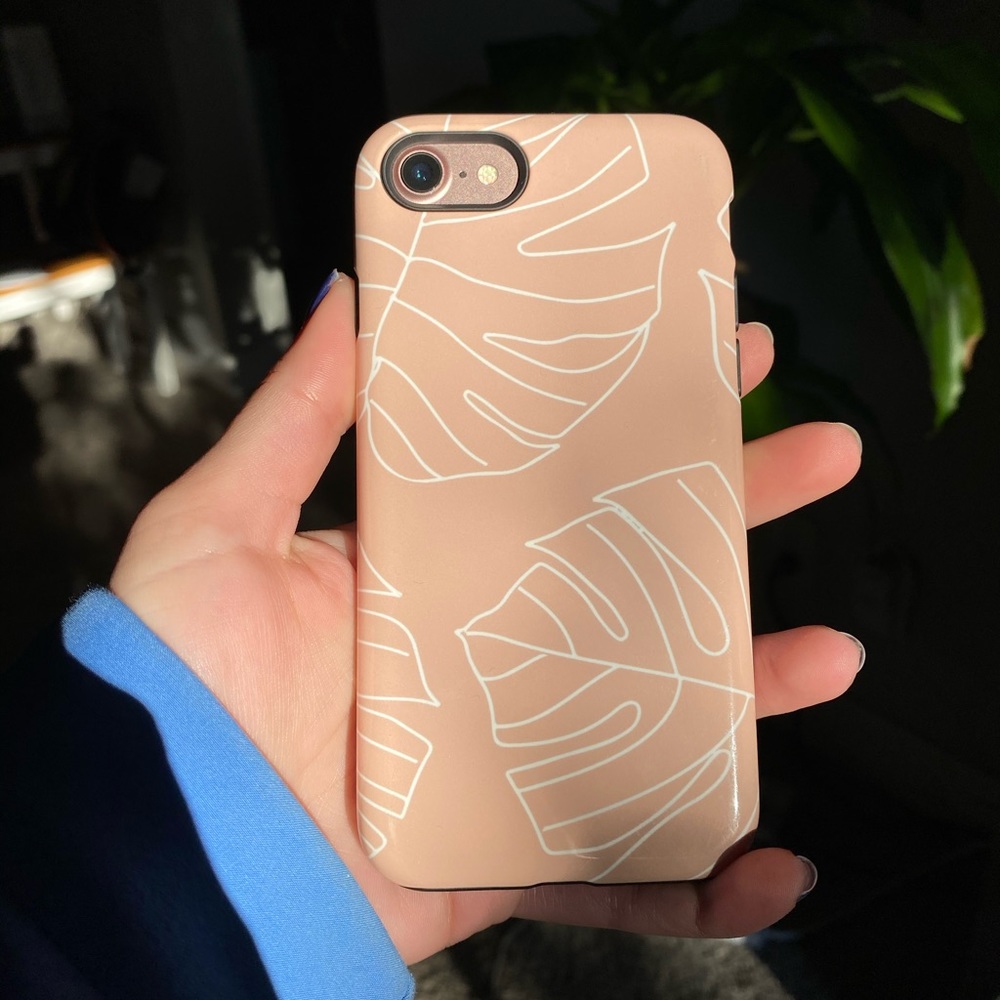 Monstera Line Art iPhone 7 Case, Tough Version